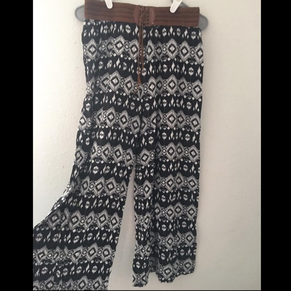Bohemian Highwaisted Flowy Dress Pants